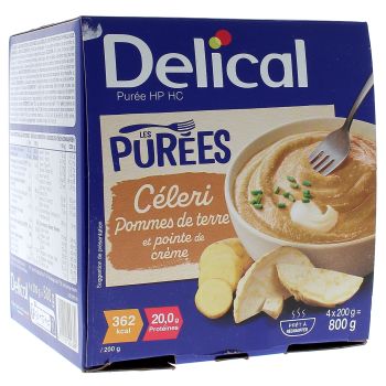 Delical Purée HP/HC céleri pommes de terre et pointe de crème - 4 bols de 200ml