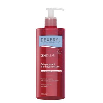 Dexeryl Dexeclear gel moussant anti-imperfections Pierre Fabre - flacon-pompe de 400ml 