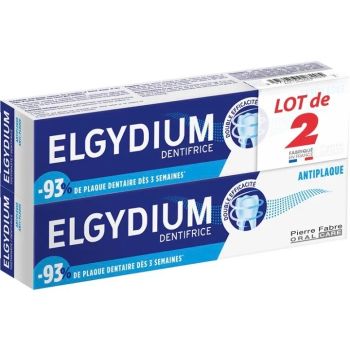 Dentifrice antiplaque Elgydium - lot de 2 tubes de 75ml