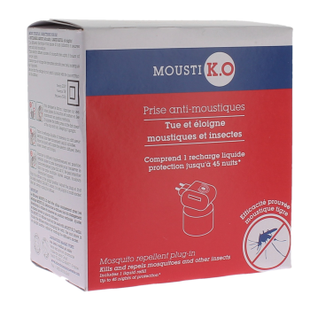 Mousti K.O prise anti-moustiques Marque verte - prise anti-moustique + 1 recharge
