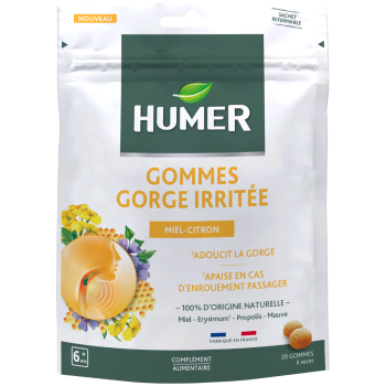 Gommes gorge sensible Humer - sachet de 30 gommes à sucer