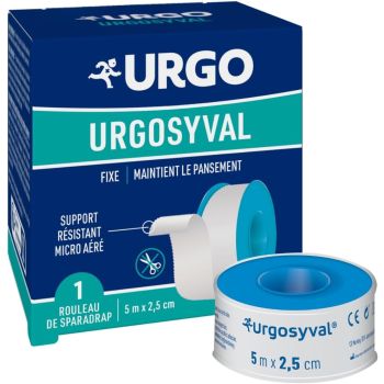 Urgosyval rouleau de Sparadrap blanc Urgo - 1 rouleau de 5m x 2,5cm