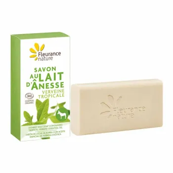 Savon au lait d'ânesse verveine tropicale bio Fleurance nature - pain de 100g