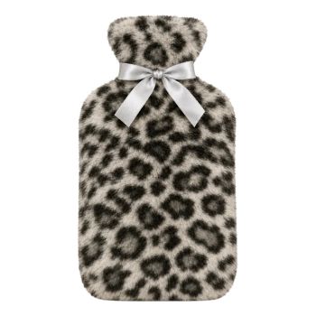 Bouillotte à eau et sa housse léopard gris Calindoo - 2L