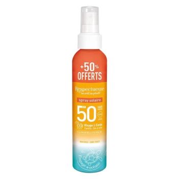 Spray solaire SPF50 Respectueuse - spray de 150ml offre spéciale