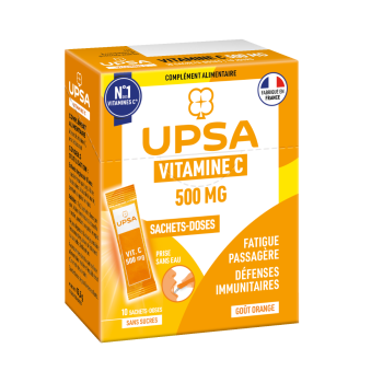 Vitalité vitamine C 500 mg Upsa - boite de 10 sachet-doses
