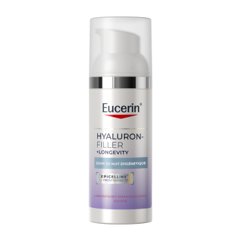 Soin de nuit &eacute;pig&eacute;n&eacute;tique Hyaluron-Filler + Longevity Eucerin - flacon-pompe de 50ml