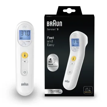 Sensian 3 thermomètre frontal sans contact Braun - un thermomètre