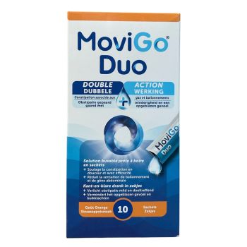 MoviGo Duo constipation et ballonnements goût orange Norgine - boite de 10 sachets