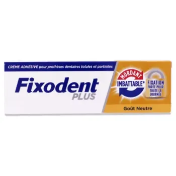 Crème adhésive mordant imbattable Fixodent plus - tube 35g