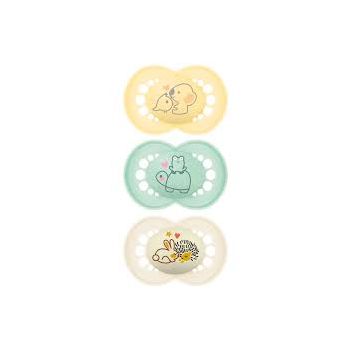 Sucette anatomique Original jour/nuit 18 mois+ beige Mam - lot de 3 sucettes
