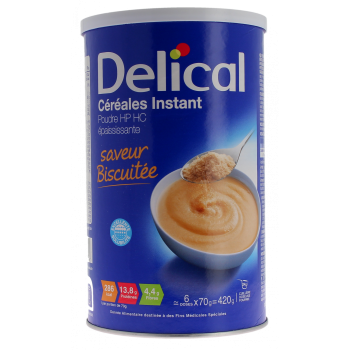 Céréales Instant saveur biscuitée Delical - pot de 420g
