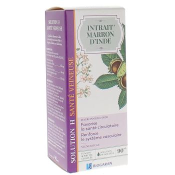 Compl&eacute;ment alimentaire solution H sant&eacute; veineuse intrait marron d'inde Biogaran - flacon de 90 ml
