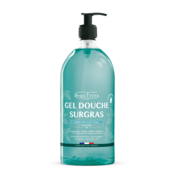 Gel douche surgras Aloe Vera Beauterra - flacon-pompe de 1L