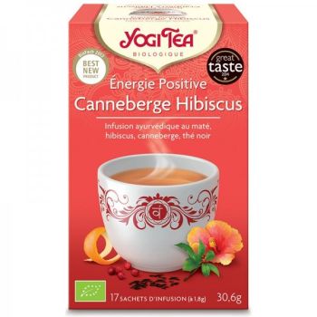 Energie positive canneberge hibiscus BIO Yogi Tea - boite de 17 sachets