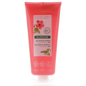 Gel douche nutritif au Cupuaçu bio Fleur d'Hibiscus Klorane - tube de 200 ml