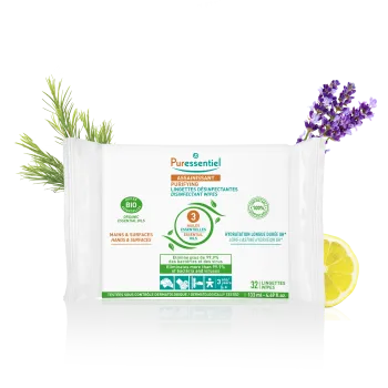 Lingettes désinfectantes Puressentiel - sachet de 32 lingettes