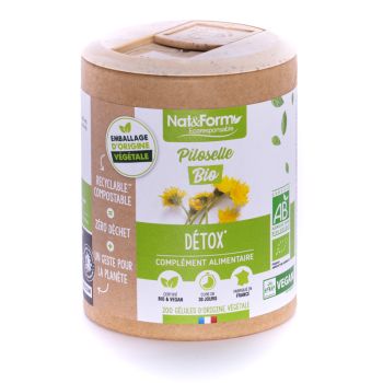 Piloselle bio complément alimentaire détox Nat&Form - boîte de 90 comprimés