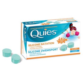 Protection auditive enfant silicone natation Quies - boîte de 3 paires