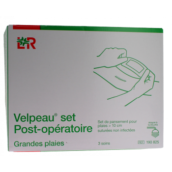 Velpeau set post-opératoire Set de pansement pour grandes plaies suturées (> à 10cm) Lohmann & Rausher - 3 soins