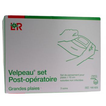 Velpeau set post-op&eacute;ratoire Set de pansement pour plaies sutur&eacute;es (> &agrave; Lohmann & Rausher - 3 soins