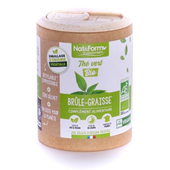 Thé vert Bio Ecoresponsable Nat&Form - Boite de 200 gélules