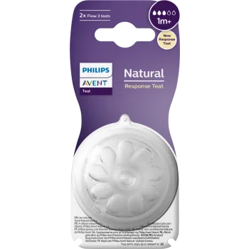 Natural Response Tétine natural 2 trous débit lent 1 mois + Avent - 2 tétines