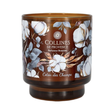 Bougie parfumée coton des champs Collines de Provence - bougie de 220g