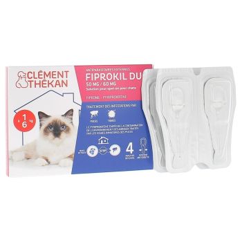 Fiprokil duo chat 50 mg/60 mg Clément-Thékan