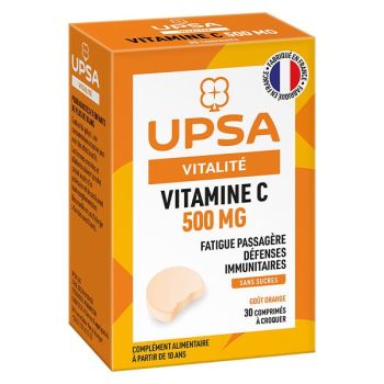 Vitamine C 500mg go&ucirc;t orange Upsa - boite de 30 comprim&eacute;s