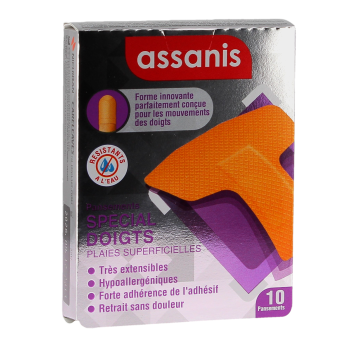 Pansements spécial doigts Assanis - boite de 10 pansements
