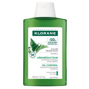 Shampoing séborégulateur cheveux gras à l'Ortie bio Klorane - flacon de 200 ml