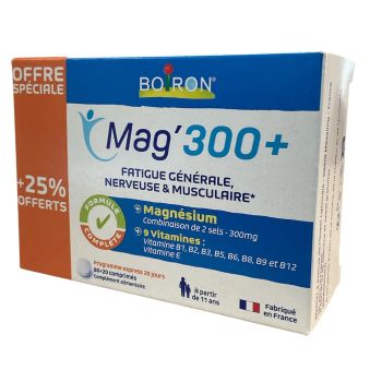 Mag'300 + Boiron - boîte de 80 + 20 comprimés offerts