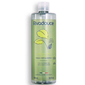Gel douche 3en1 parfum cèdre et patchouli Rivadouce - flacon de 400ml