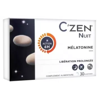 C'Zen Nuit m&eacute;latonine Bausch lomb - boite de 30 comprim&eacute;s