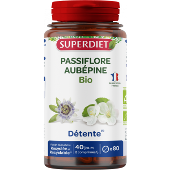 Aubépine / Passiflore Bio Super Diet - 80 comprimés