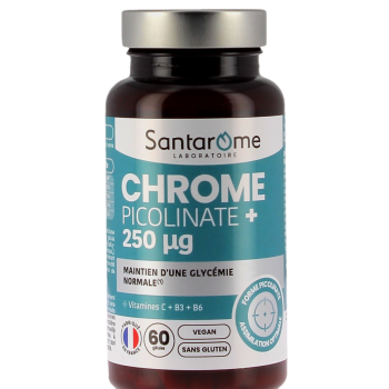 Chrome Picolinate+ 250µg Santarome - pot de 60 gélules