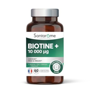 Biotine+ 10000ug Santarome - pot de 60 g&eacute;lules