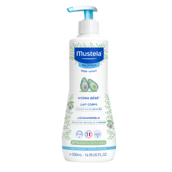 Hydra bébé lait corps peau normale Mustela - flacon-pompe de 500 ml