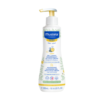 Gel lavant nourrissant corps et cheveux Mustela - flacon-pompe de 300 ml