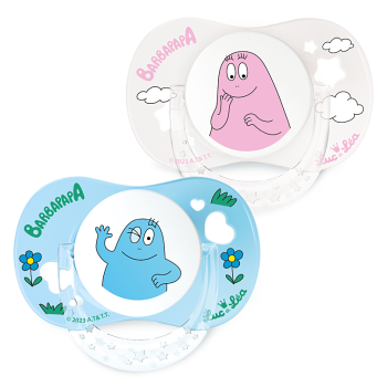 Edition limitée sucette Barbapapa 0-6 mois Luc et Léa - lot de 2 sucettes
