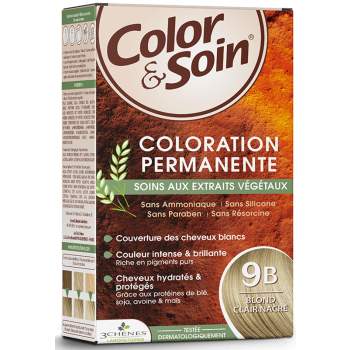 Color & soin coloration permanente blond clair nacré 9B Les 3 chênes - 1 kit