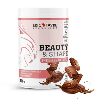 Beauty&shape protéines et collagène saveur chocolat Eric Favre - pot de 525g