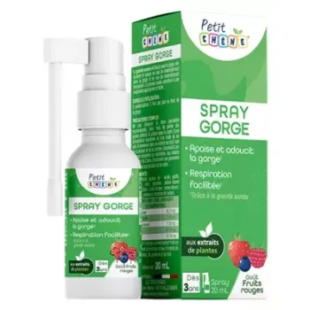 Petit Chêne Spray gorge goût fruits rouges Les 3 Chênes - spray de 20ml