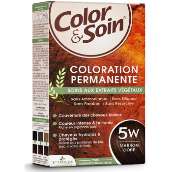 Color & soin coloration permanente marron doré 5W Les 3 chênes - 1 kit