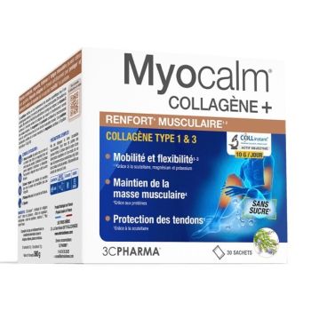 Myocalm collagène+ Renfort musculaire 3C Pharma - boîte de 30 sachets