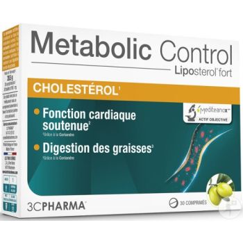 Metabolic Control cholest&eacute;rol 3C Pharma - bo&icirc;te de 30 comprim&eacute;s