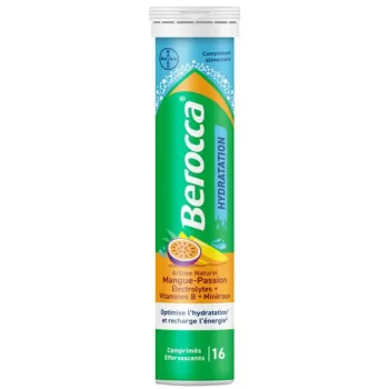 Berocca hydratation ar&ocirc;me naturel mangue passion - 16 comprim&eacute;s effervescents