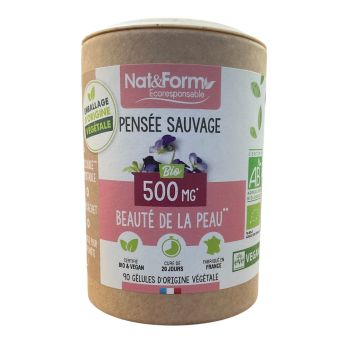 Pensée sauvage bio Beauté de la peau Nat&Form - pot de 90 gélules