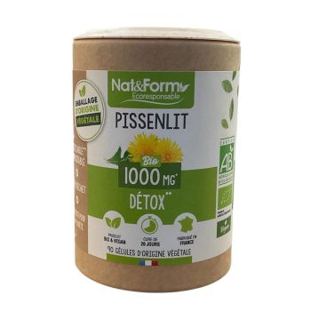 Pissenlit bio Détox Nat&Form - pot 90 gélules
